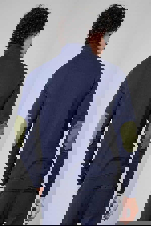 ENORSIA Elbow Patch Half Zip Sweatshirt