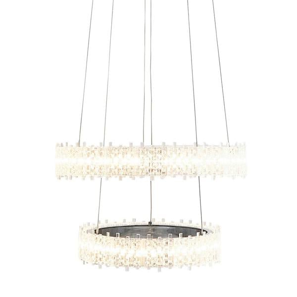 Pagazzi Lighting Ana LED Chrome Tiered Pendant Ceiling Light