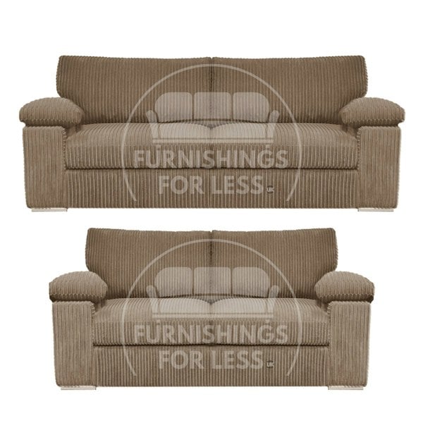 Furnishings For Less Delta Full Jumbo Cord 3 + 2 Seater Sofa Suite