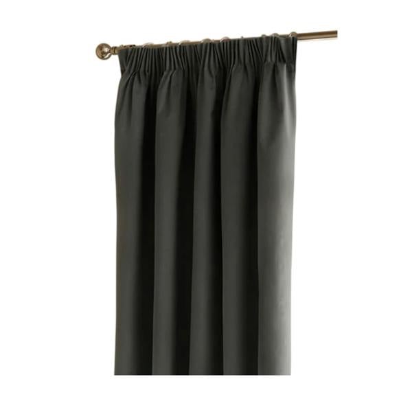 Furn Ultimate Velvet Pencil Pleat Curtains - Charcoal