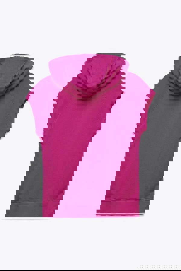 ENORSIA Sleeveless Raw Edge Hoodie