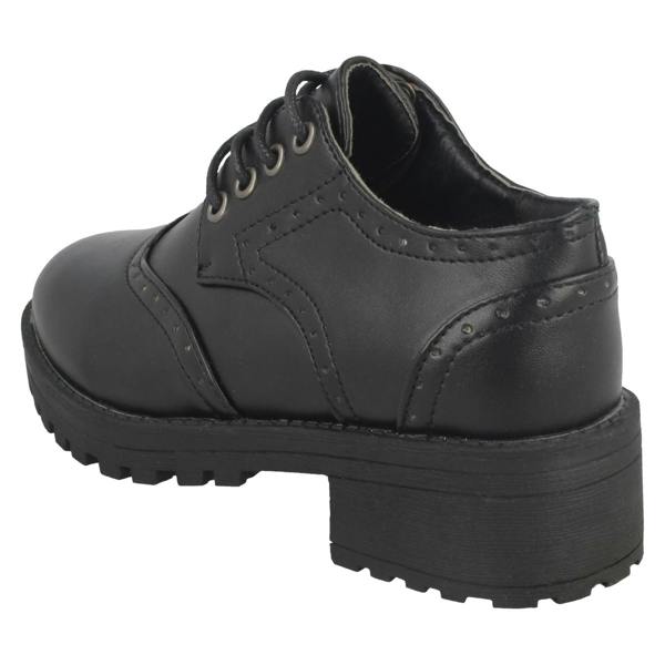 Spot On Girls Spot On Mid Chunky Heel Brogue School Shoes H3071