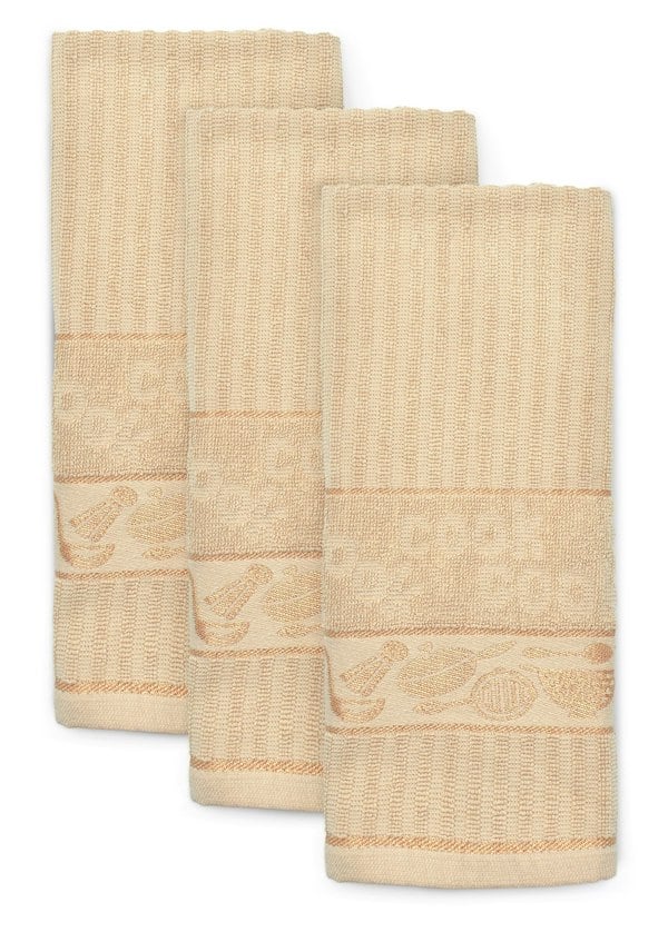 Velosso Jacquard Cooks Cotton Tea Towel 3 Pack