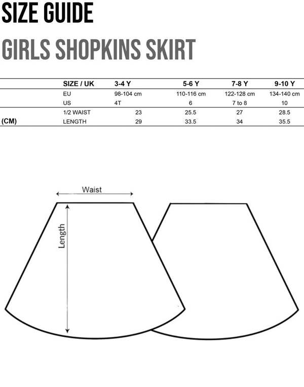 Vanilla Underground Shopkins Girls Pink Skater Skirt