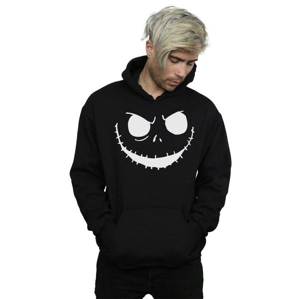 Disney Mens Nightmare Before Christmas Jack´s Face Bold Hoodie - Black