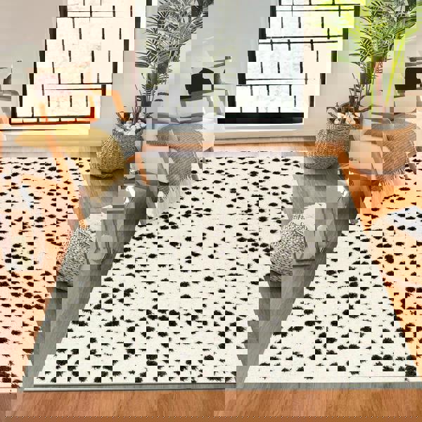 Livabliss Rodos-Modern Beige Black Soft Plush Pile Rug