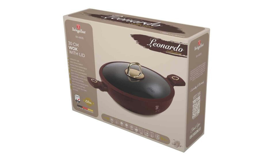 Berlinger Haus 30 cm Wok with Lid BH8035 Leonardo Collection