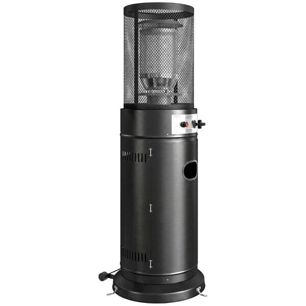 Bobobiy Gas Patio Heater, 11 kW Portable Propane Outdoor Heater with Pulse Ignition, Protective Mesh, Tip-over Protection, Black