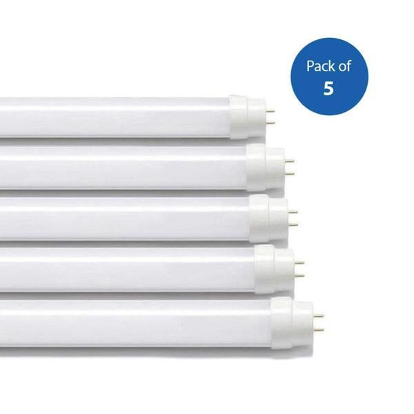 Ener-J T8 LED Nano Plastic Tube 120cm 18W, Cool White  | Pack of 5 - 6000K