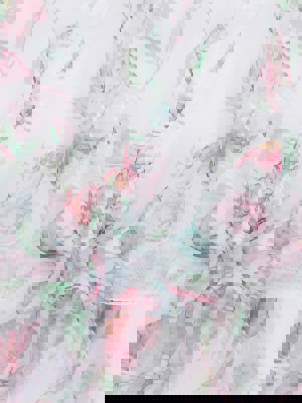 Mama Luma Girls Organza Ruffle Rose Dress in White