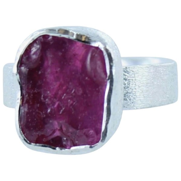 Sterling Silver and Rough Ruby Ring - Reeves & Reeves