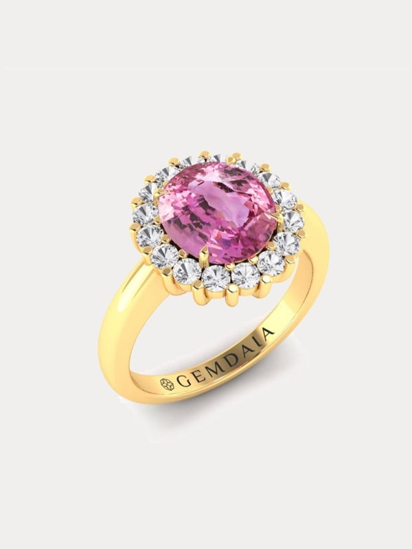 Gemdaia Rare 3ct Padparadscha Sapphire Ring