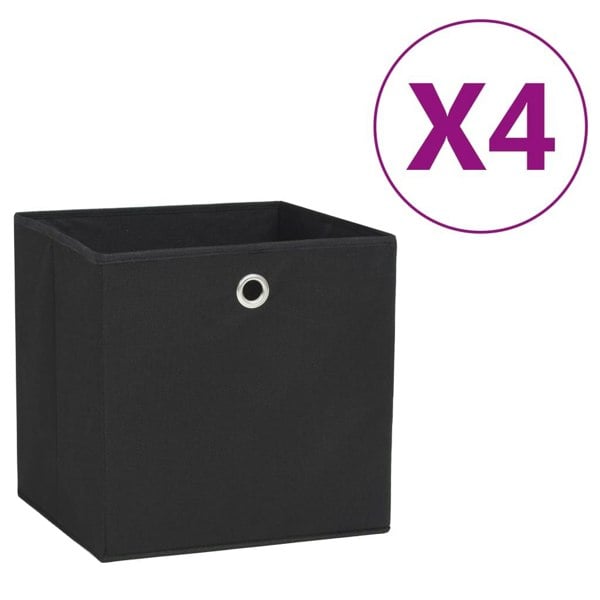 Berkfield Storage Boxes 4 pcs Non-woven Fabric 28x28x28 cm Black