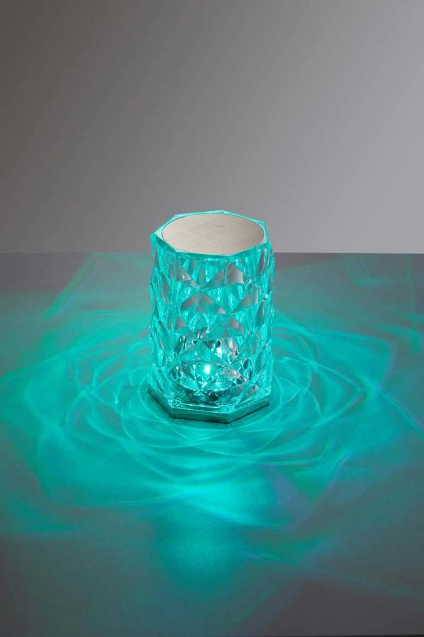 Living and Home Acrylic RGB Dimmable Table Lamp Bedside Lighting Decor with Remote Control