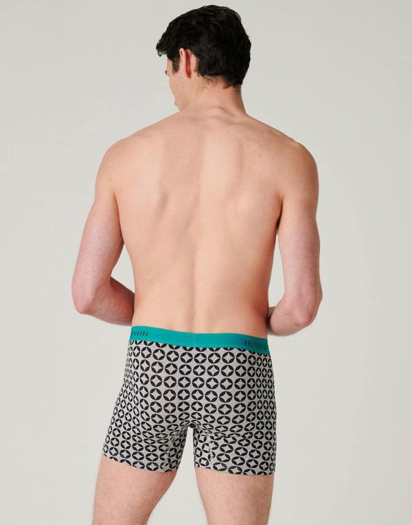 British Boxers Men's Bamboo Stretch Trunks – Geometric Stone