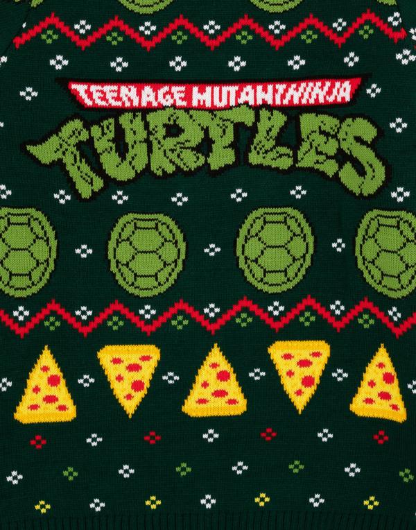 Teenage Mutant Ninja Turtles Mens Green Logo Christmas Jumper