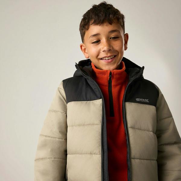 Regatta Childrens/Kids Lofthouse Padded Jacket - Black/Abbeystone - 