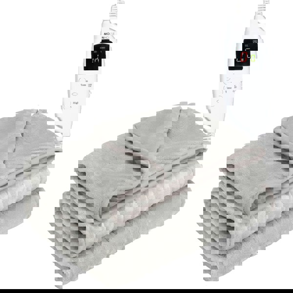 MONHOUSE Heated Electric Throw 9H Timer 9 Heat Setting Fleece Blanket