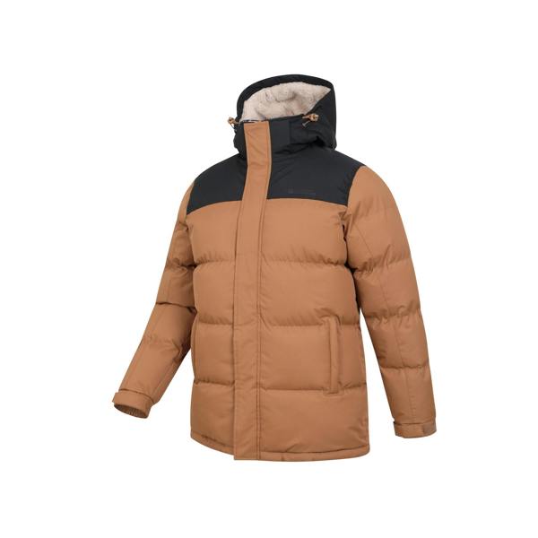 Mountain Warehouse Mens Snow Borg Lined Padded Jacket - Tan - 