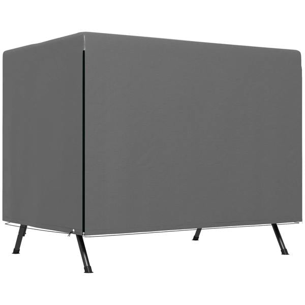 Dark grey swing chair bench cover with curved top and four supporting legs