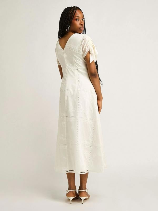 GWD Petula Embroidered White Midi Dress