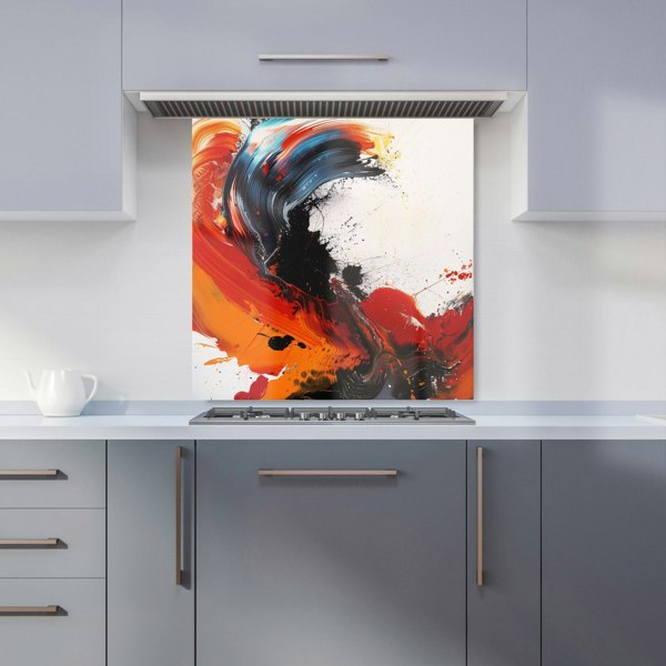 Warren Reed - Designer Fiery Waves: Abstract Motion Kitchen Splashback