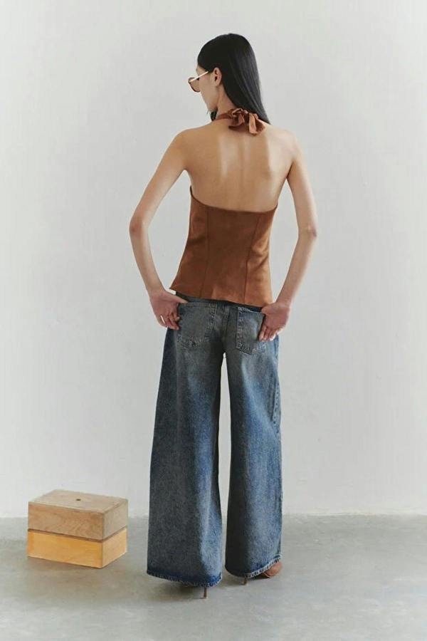 WOVCOR Halter Neck Vest with Tie Neck