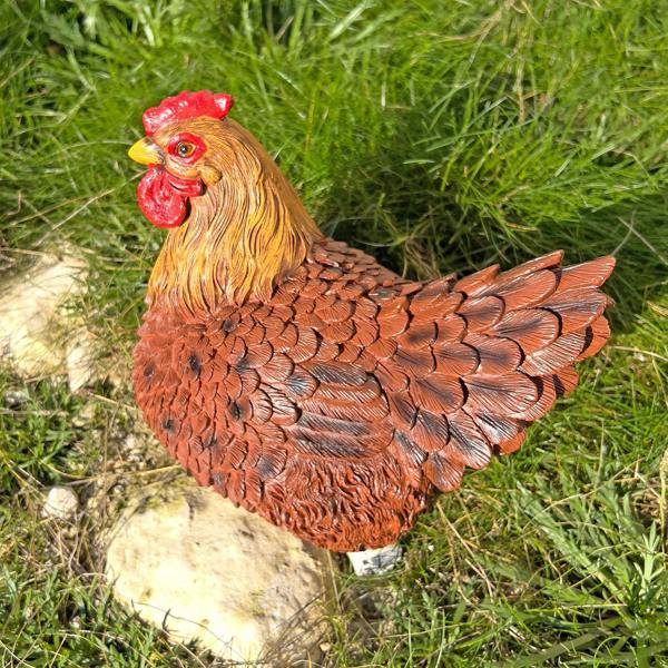 Farmwood Large Sitting Brown Chicken Garden Animal Ornament