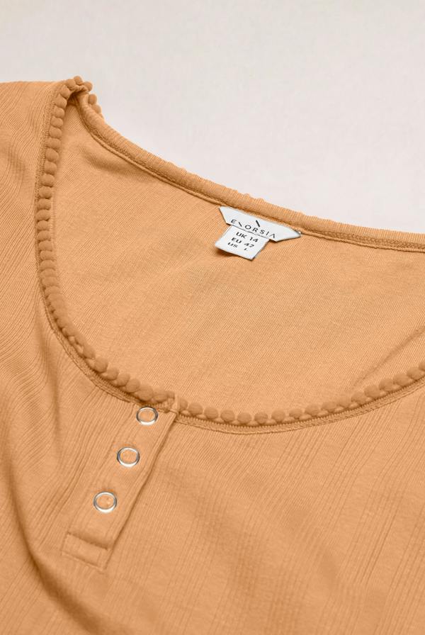 ENORSIA Women's Ribbed Button-Up Short Sleeve T-Shirts