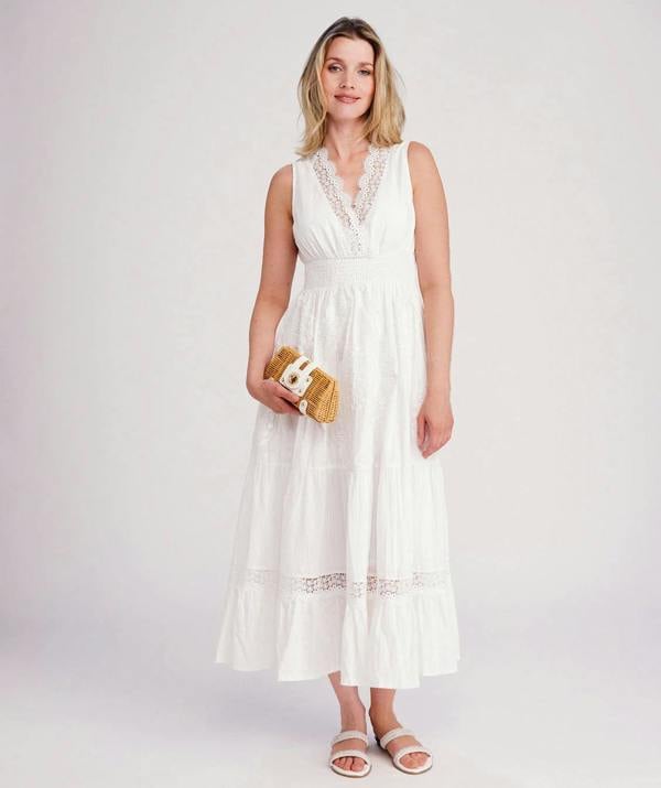 Pia Rossini Acapulco - Lace Empire Waist Maxi Dress