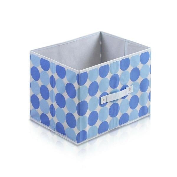 WALPLUS Laci Dot Design Non-Woven Fabric Soft Storage Organizer, Blue | High Quality Decorative Wall Design