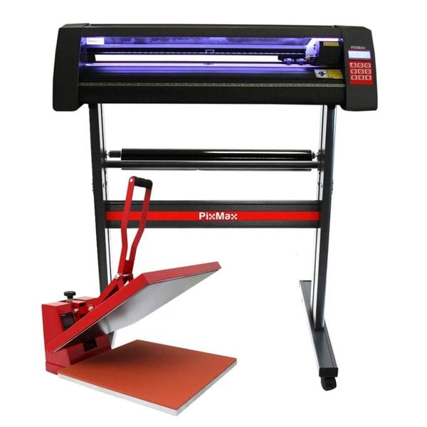 PixMax LED Vinyl Cutter With 50cm Clam Heat Press & Software