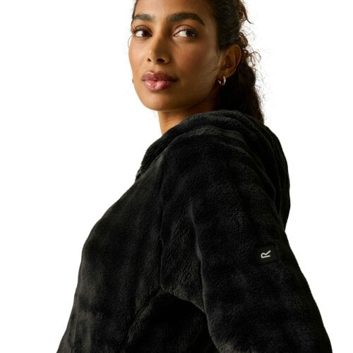 Regatta Womens Endra Textured Hooded Fleece - Black