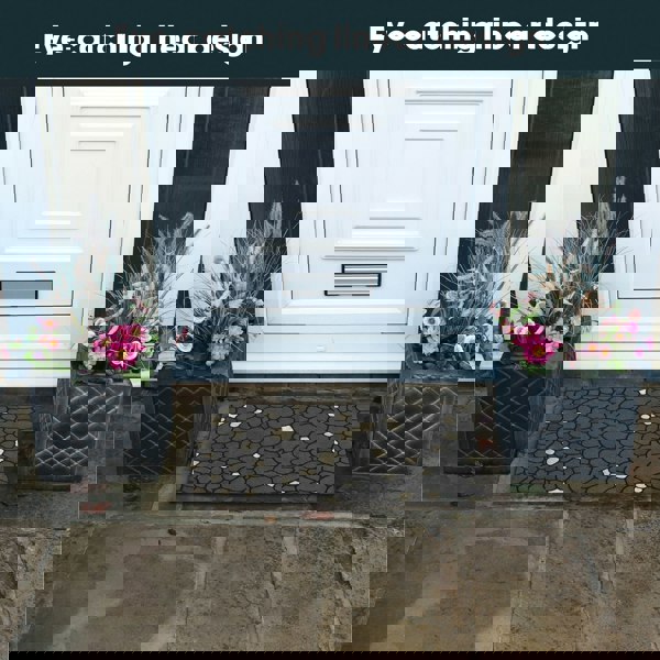 JVL Canyon Scraper Rubber Doormat 45x75cm, Black