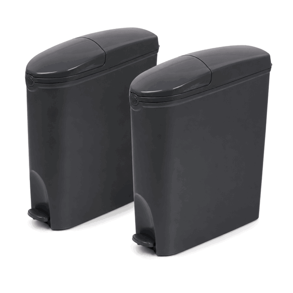 ProWashroom Pro Washroom Sanitary Bin 20L x2 Hygienic Disposal Pedal Bins Baby Hygiene Products