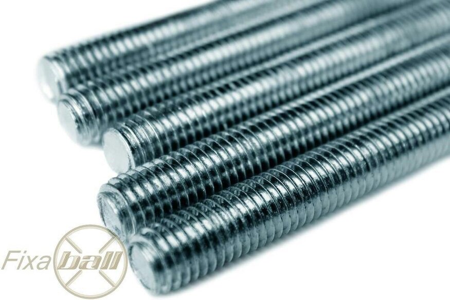 Fixaball Threaded Bar Rod Stud High Tensile 8.8 Metric Zinc BZP