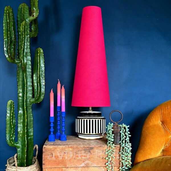 Love Frankie Pomegranate Pink Cotton Oversized Cone Lampshades