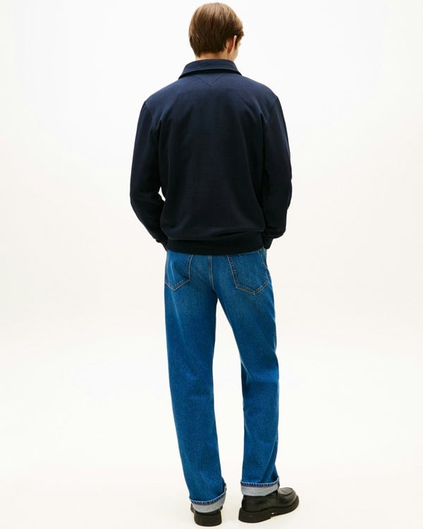 Tommy Hilfiger Essential Terry Mens Polo Snap Sweatshirt - Desert Sky