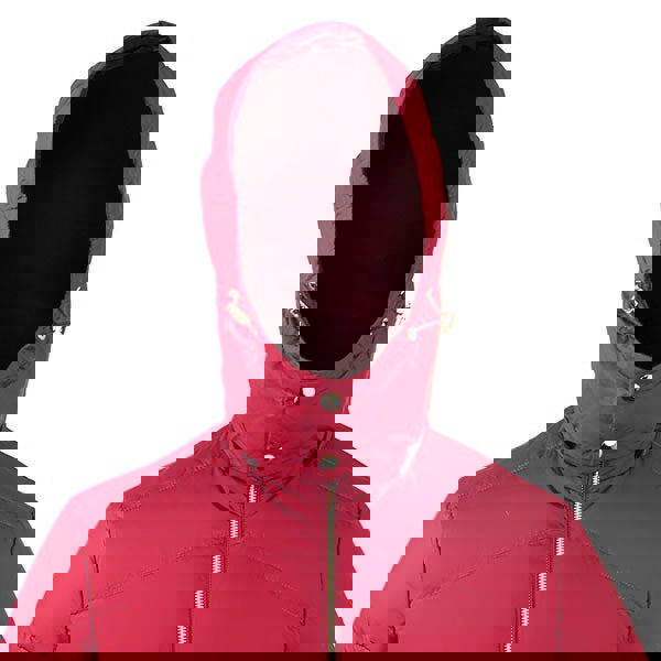 David WeJ Warrington Padded Jacket with Detachable Hood - Burgundy