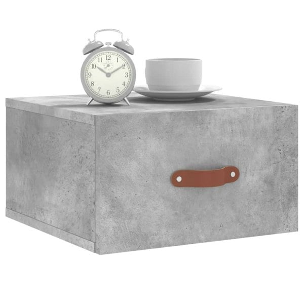 Berkfield Wall-mounted Bedside Cabinet Concrete Grey 35x35x20 cm
