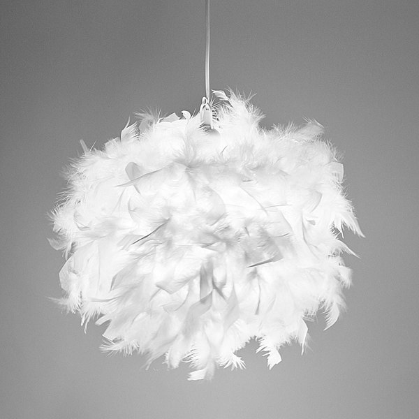 Eye-Catching and Designer Small White Feather Decorated Pendant Lighting Shade Image 4