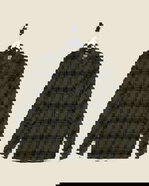 Larsson & Co Olive & Black Check Overshirt