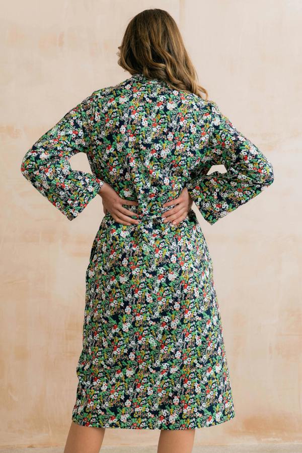Lily & Me Mayflower Dressing Gown Navy