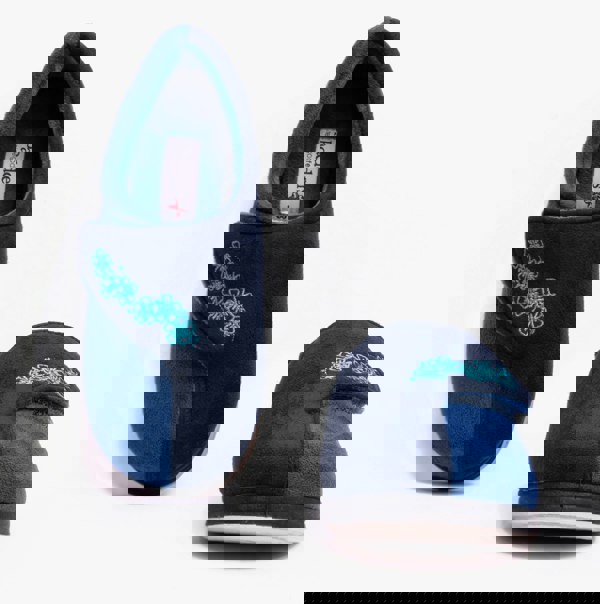 Padders HUG Womens (EE Fit) Touch Fasten Slippers Royal