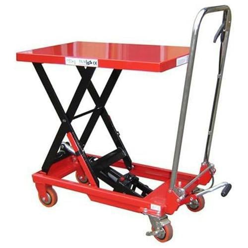 LiftMate Mobile Scissor Lift Table with Folding Handle, 150kg Capacity, Platform Trolley Cart