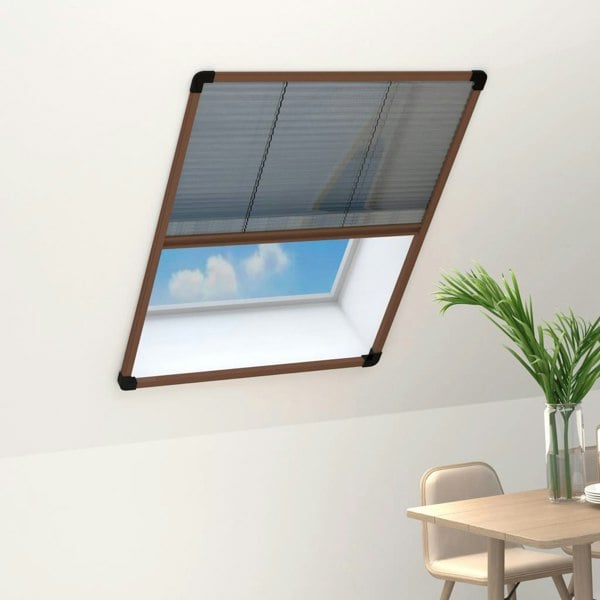Berkfield Plisse Insect Screen for Windows Aluminium Brown 80x100 cm