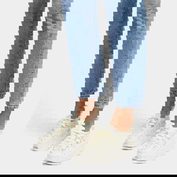 Fit Flop Womens/Ladies Rally Crystal Knitted Trainers - Beige - 