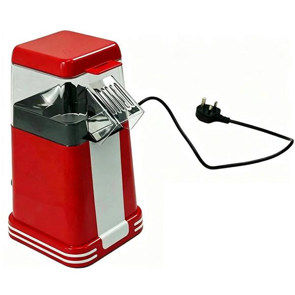 Gr8 Home 1200W Retro Red Hot Air Popcorn Maker Machine Oil-Free with 6 Popcorn Boxes, Red