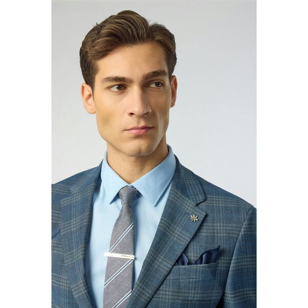 Antique Rogue Blue Textured Stripe Tie