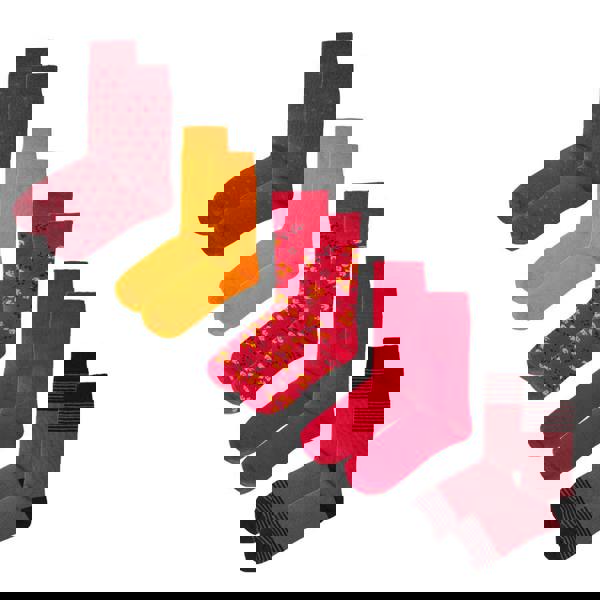 Jemsox 5pk Prestige Ensemble - Organic Cotton Comfort Welt Socks (One Size UK 6-9)